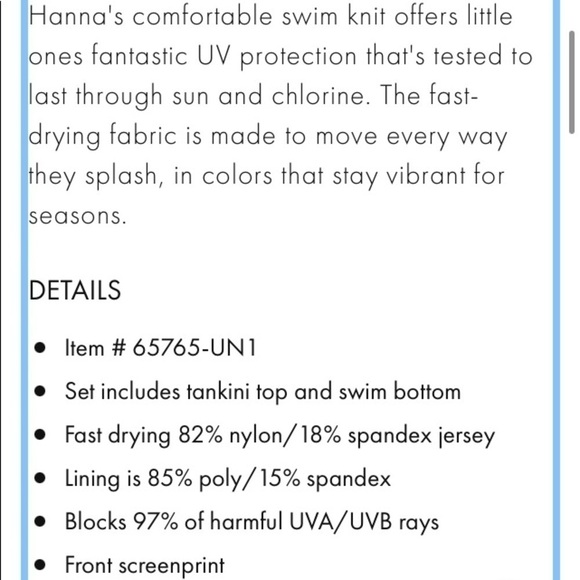 Hanna Andersson NWT Sunblock Tankini Bold Butterflies Print 18-24 Months (80) - Picture 4 of 8